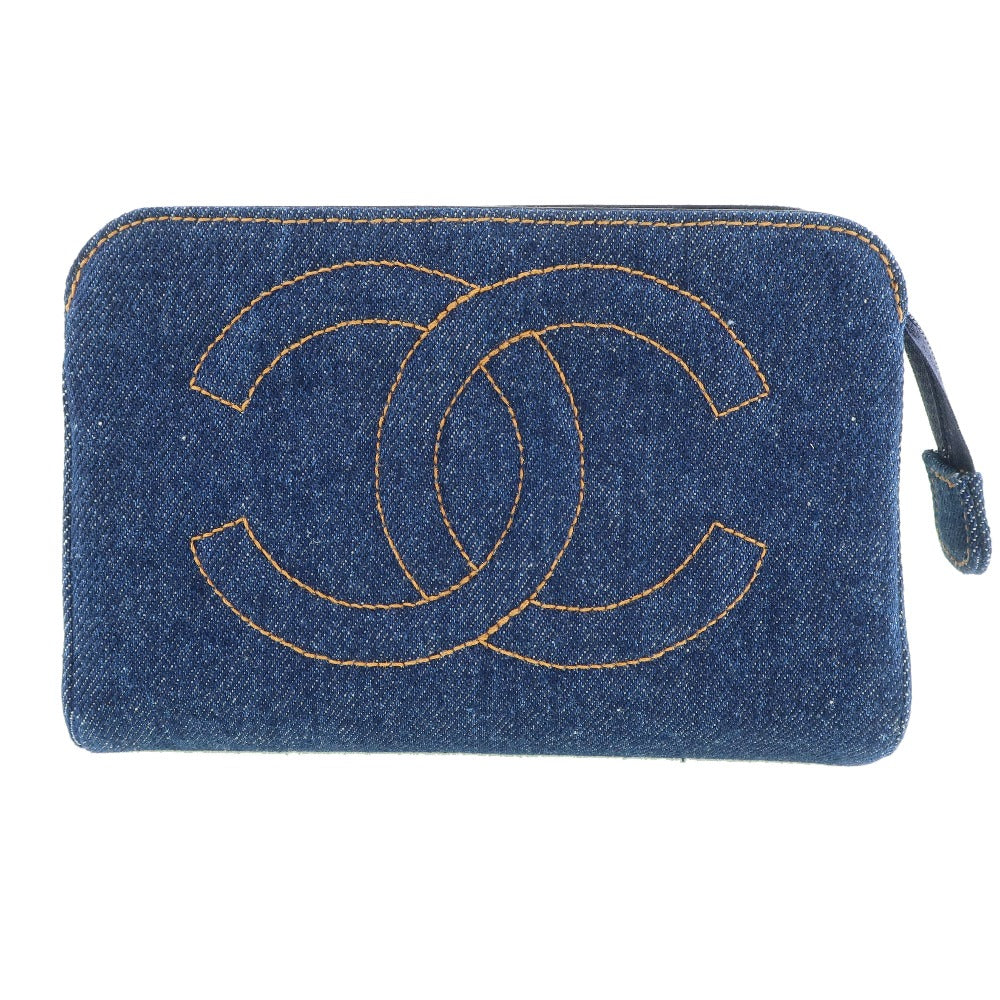 Chanel Denim Cosmetic Pouch Bag