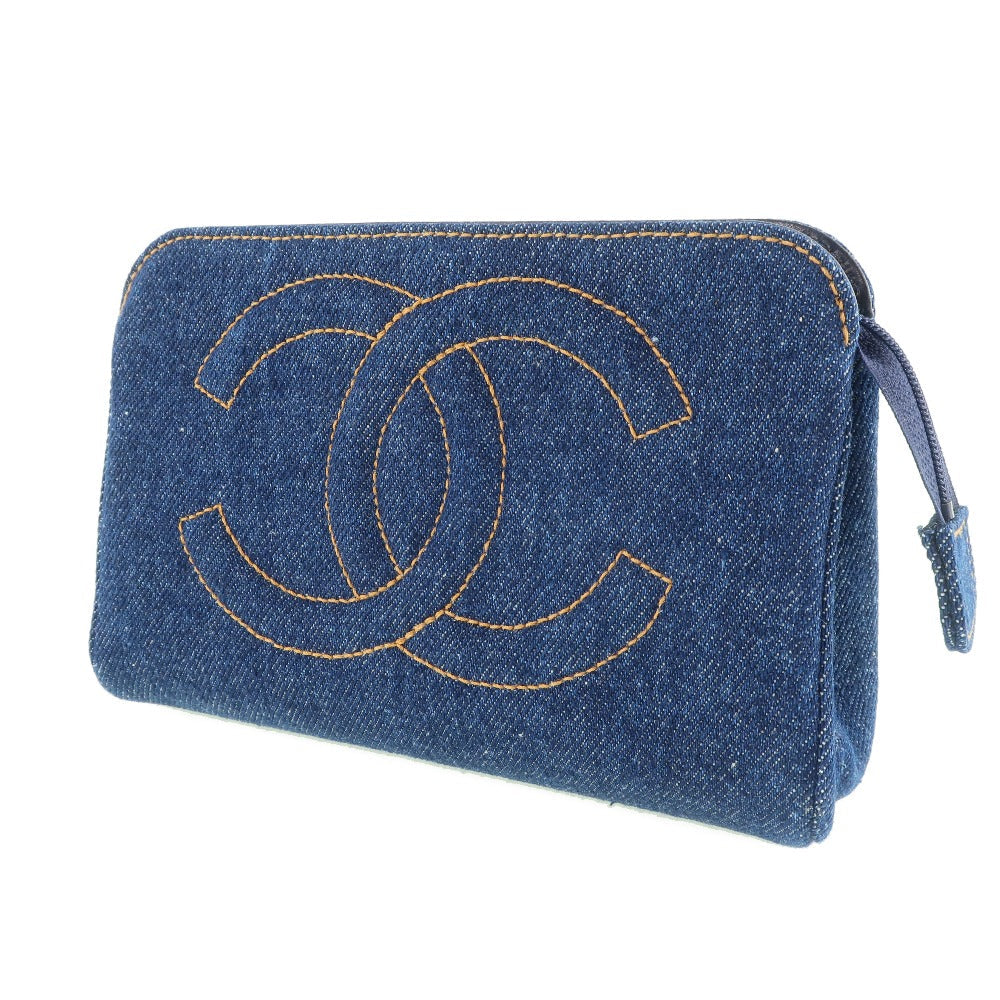 Chanel Denim Cosmetic Pouch Bag