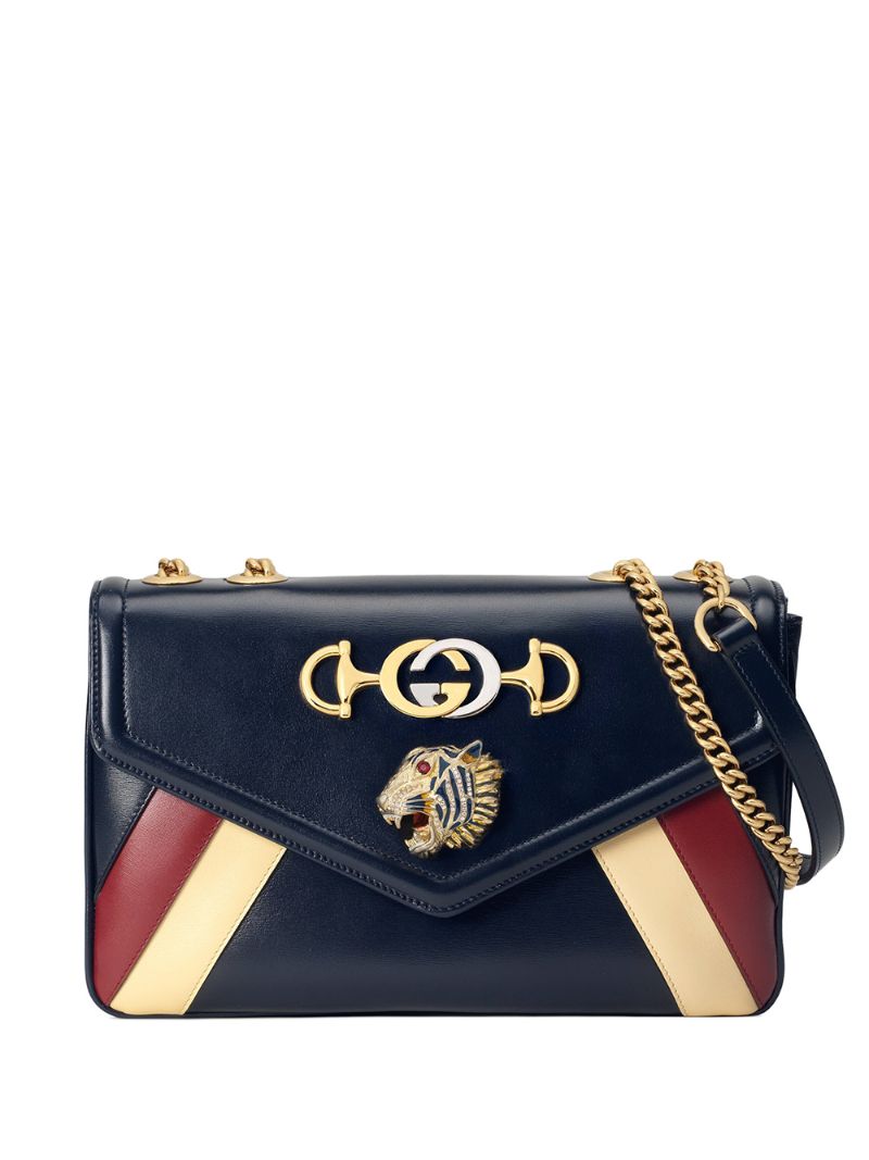 Gucci - medium Rajah shoulder bag - women - Viscose/Leather/Enamel/metal - One Size - Blue