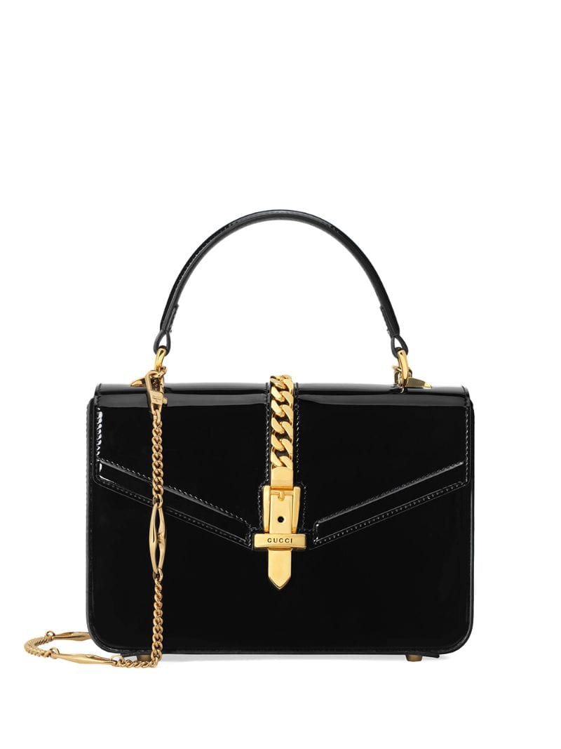 Gucci - Sylvie 1969 mini shoulder bag - women - Leather/Patent Leather - One Size - Black