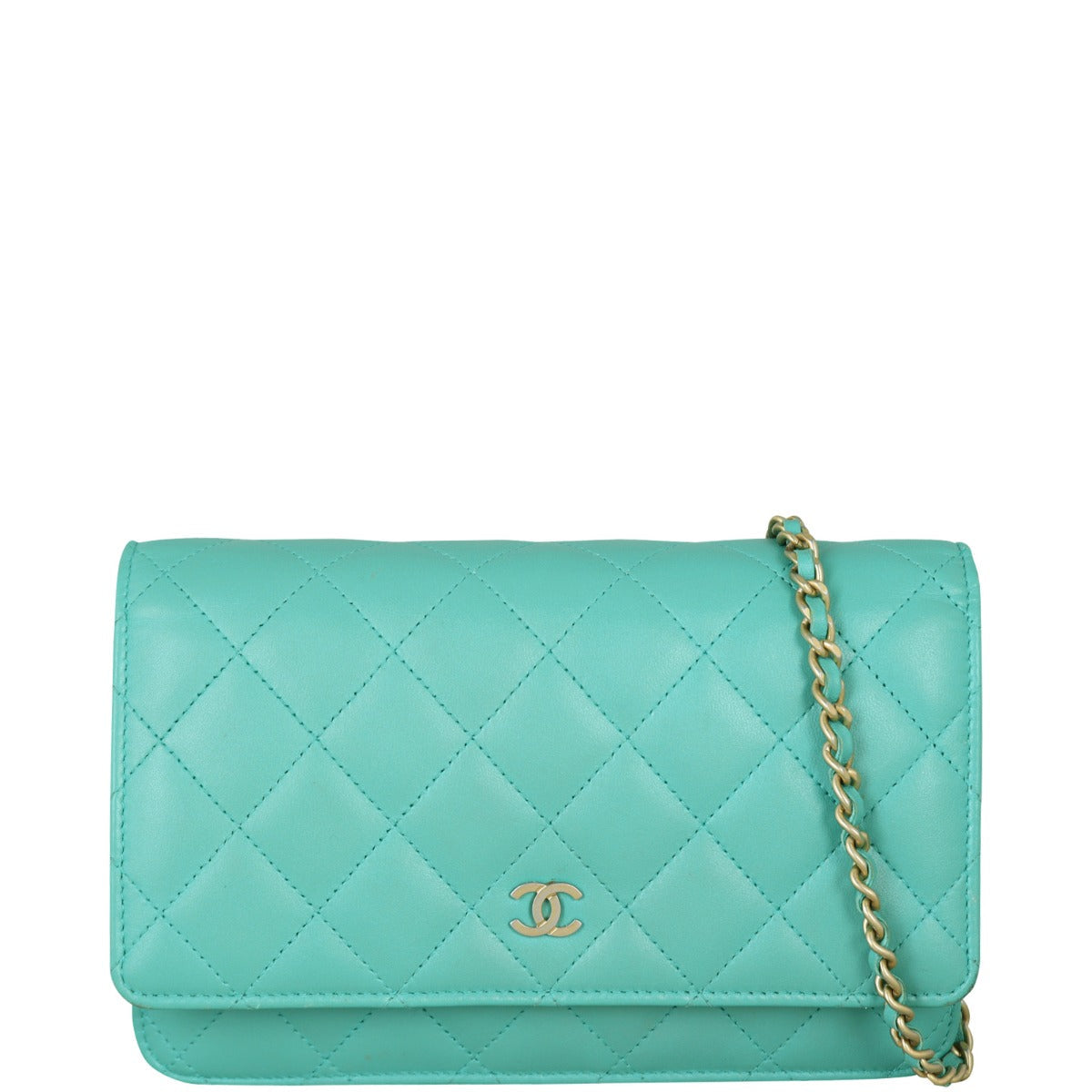 Chanel Classic Wallet on Sea Foam Handbag Green Chain