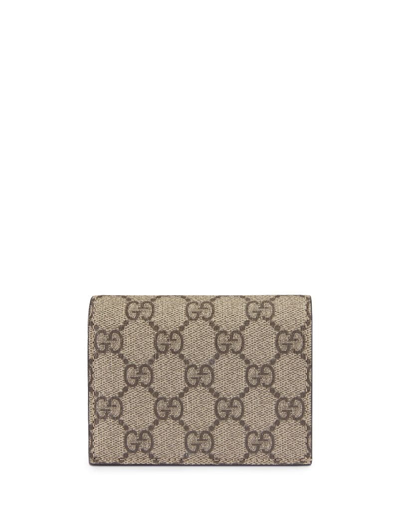 Gucci - GG Supreme card case wallet - women - Leather/Canvas - One Size - NEUTRALS