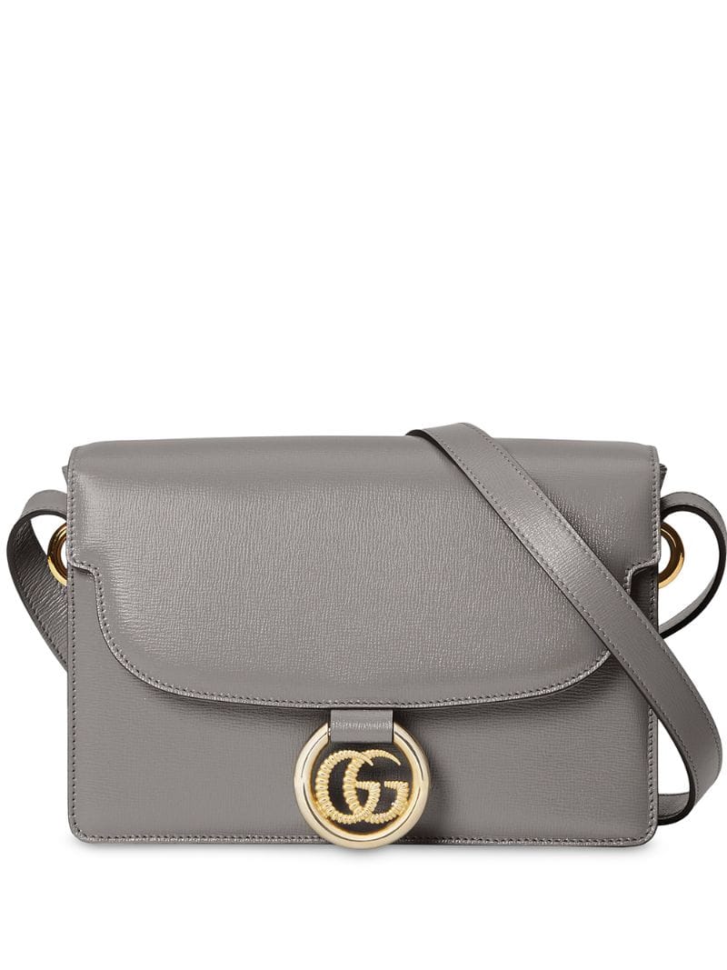 Gucci - Double G pendant shoulder bag - women - Leather/Viscose/metal - One Size - Grey