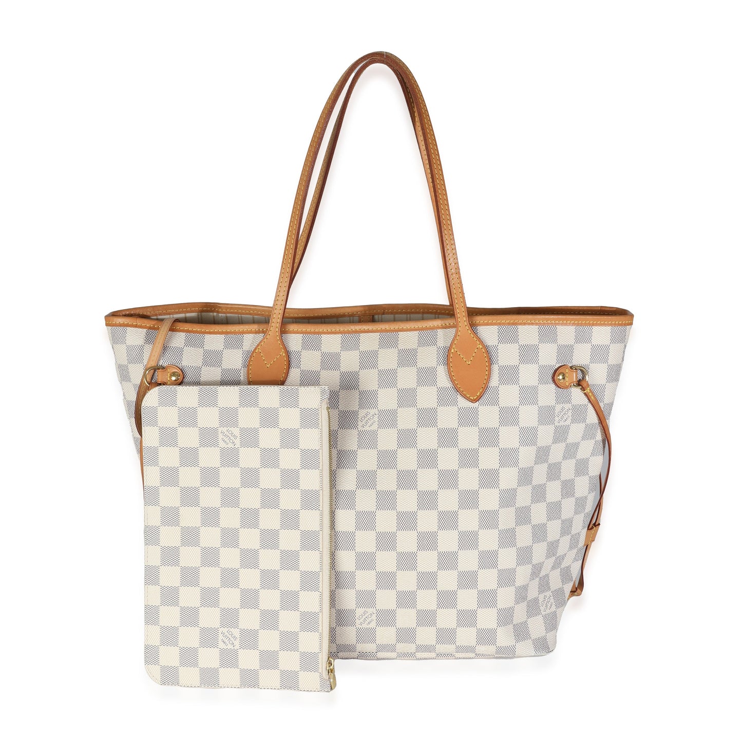 Louis Vuitton Damier Azur Neverfull MM Canvas Tote Bag