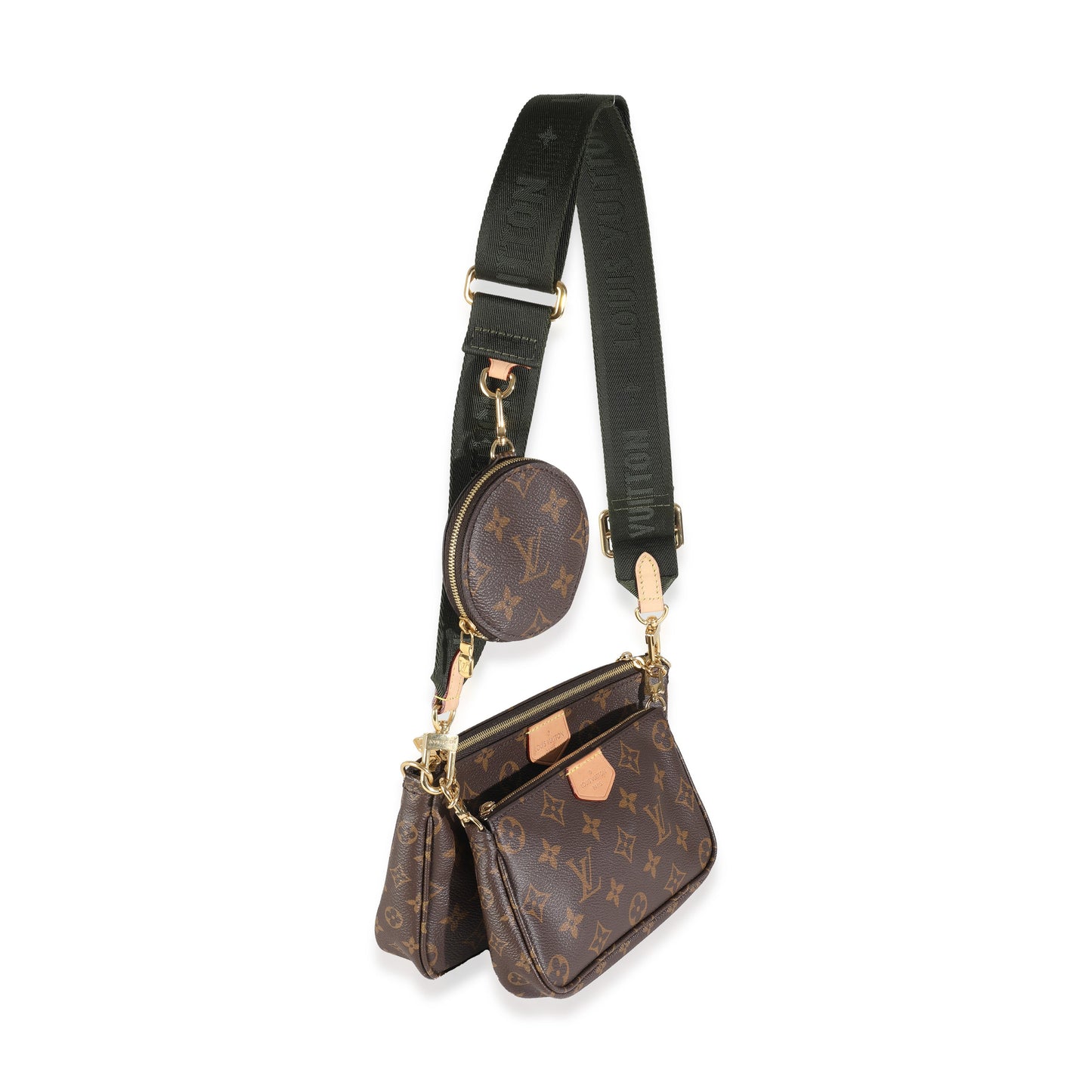 Louis Vuitton Multi Pochette Accessoires Monogram Canvas Khaki Clutch Bag