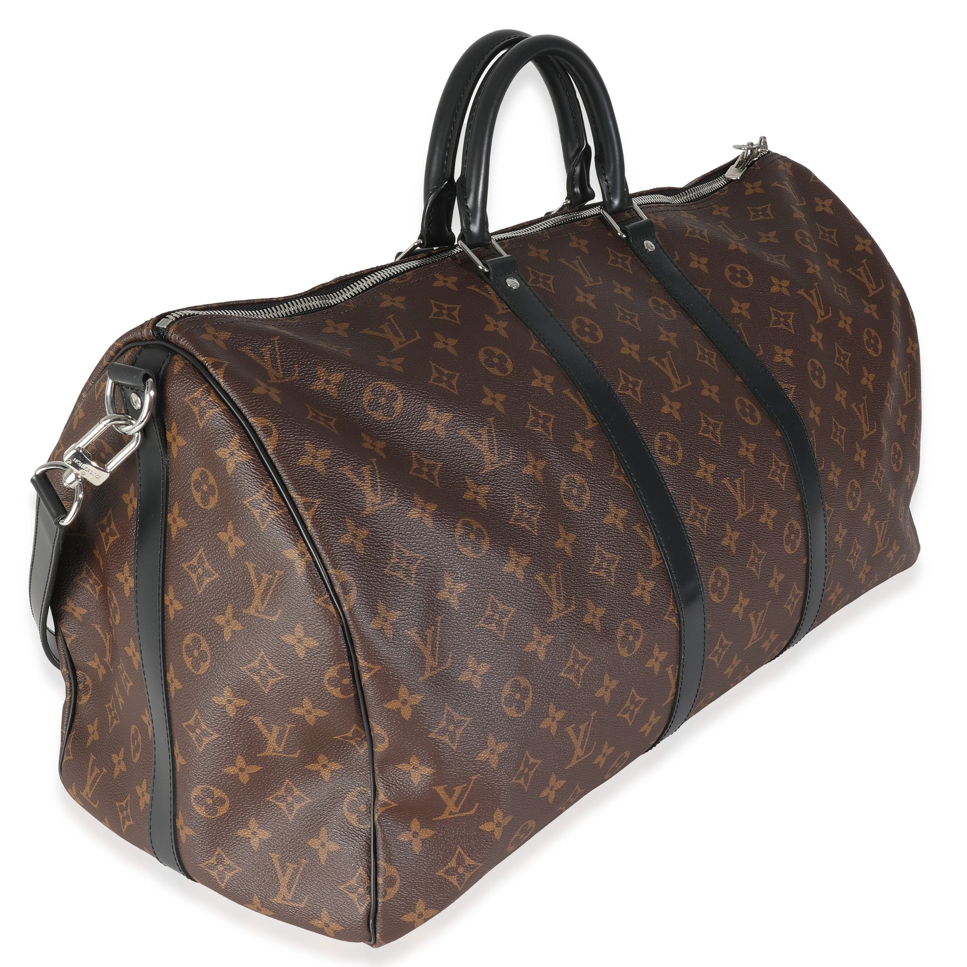 Louis Vuitton Macassar Keepall Bandouliere 55 Monogram Canvas Handbag