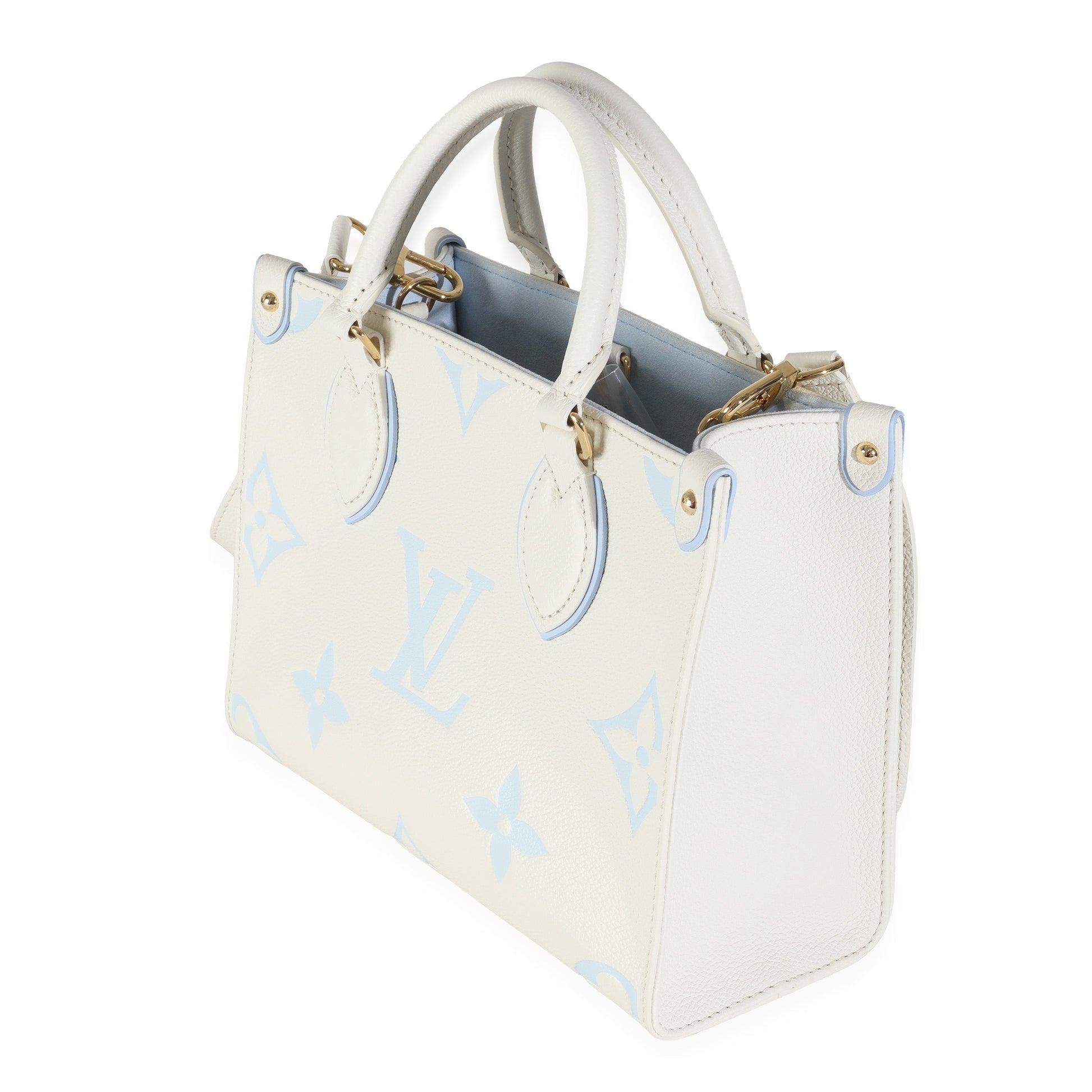 Louis Vuitton Latte Candy Giant Empreinte Onthego Monogram Blue Handbag