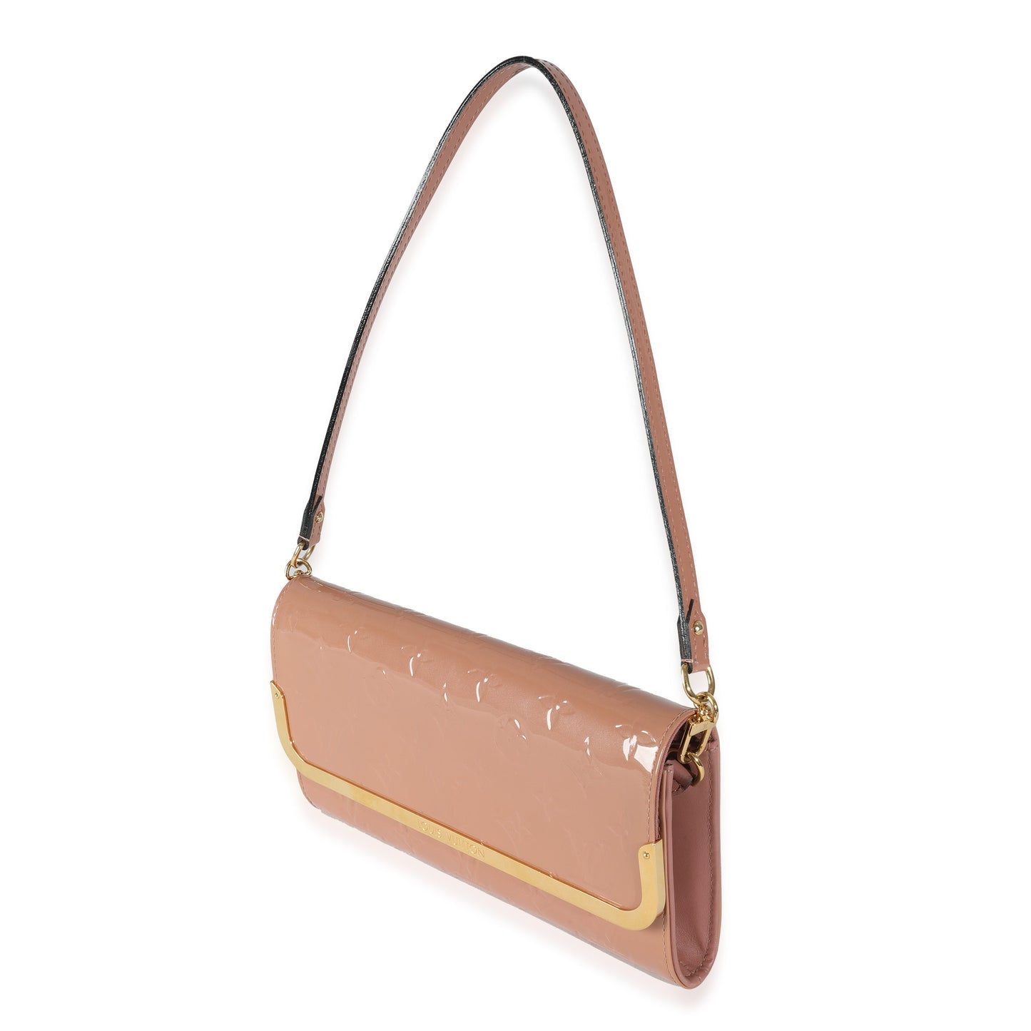 Louis Vuitton Rose Velours Vernis Rossmore MM Handbag