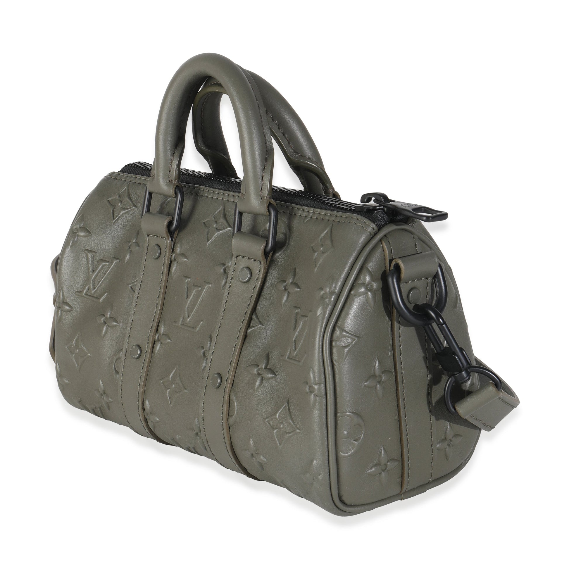 Louis Vuitton Embossed Seal Keepall XS Monogram Khaki Handbag