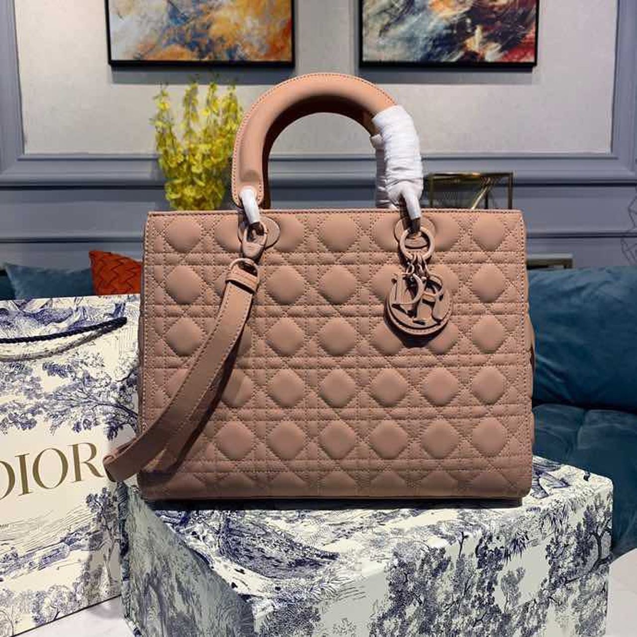 Lady Cd Pink Large Travel Bag