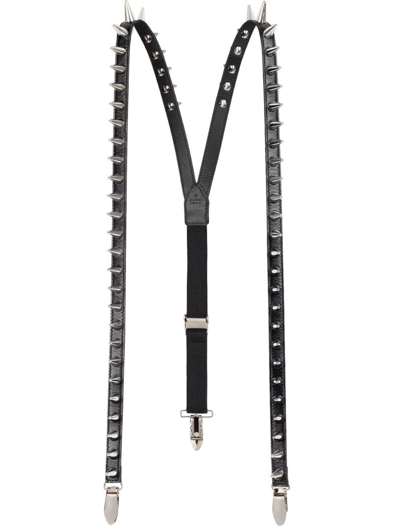 Gucci - spike-embellished braces - men - Leather/metal - M - Black