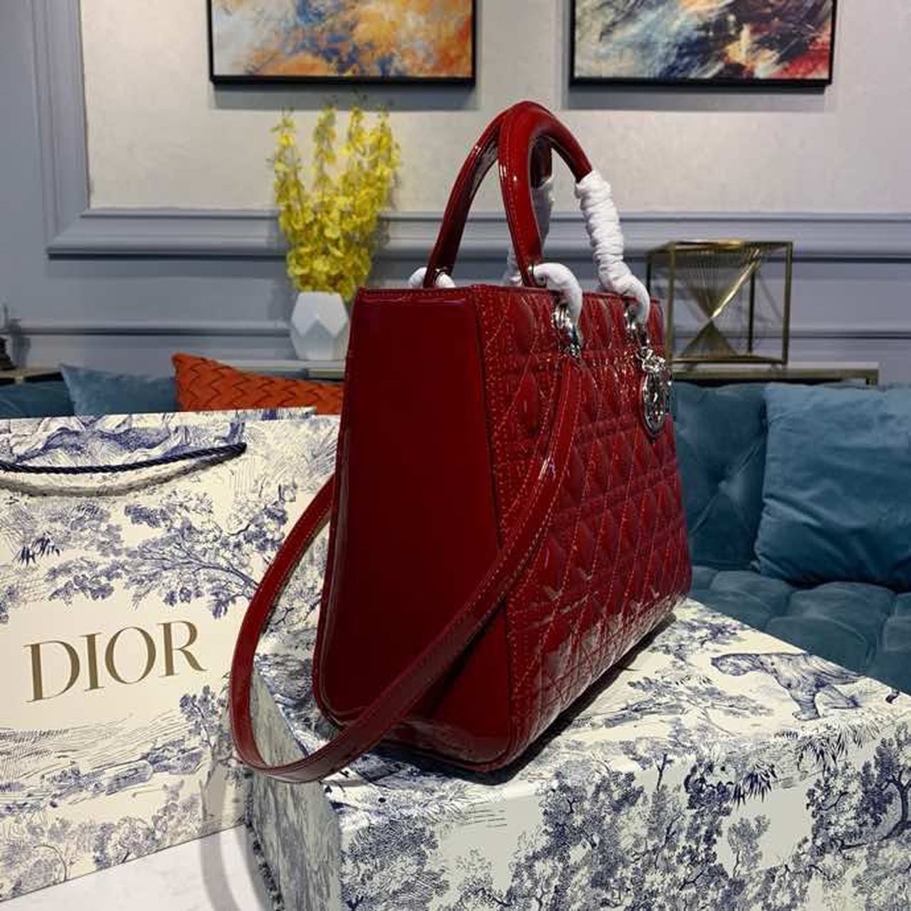 Lady SiTop Qualityer Hardware Cherry Patent Red Large Handbag