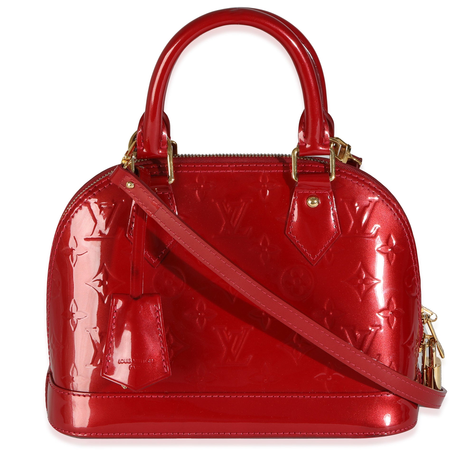 Louis Vuitton Cherry Vernis Alma BB Monogram Handbag