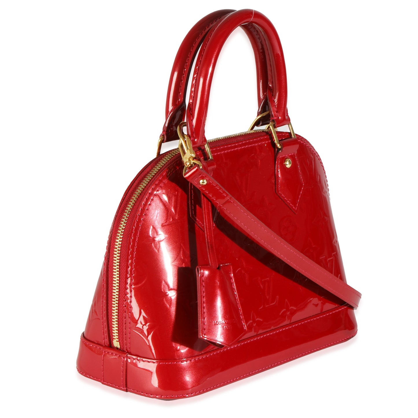 Louis Vuitton Cherry Vernis Alma BB Monogram Handbag