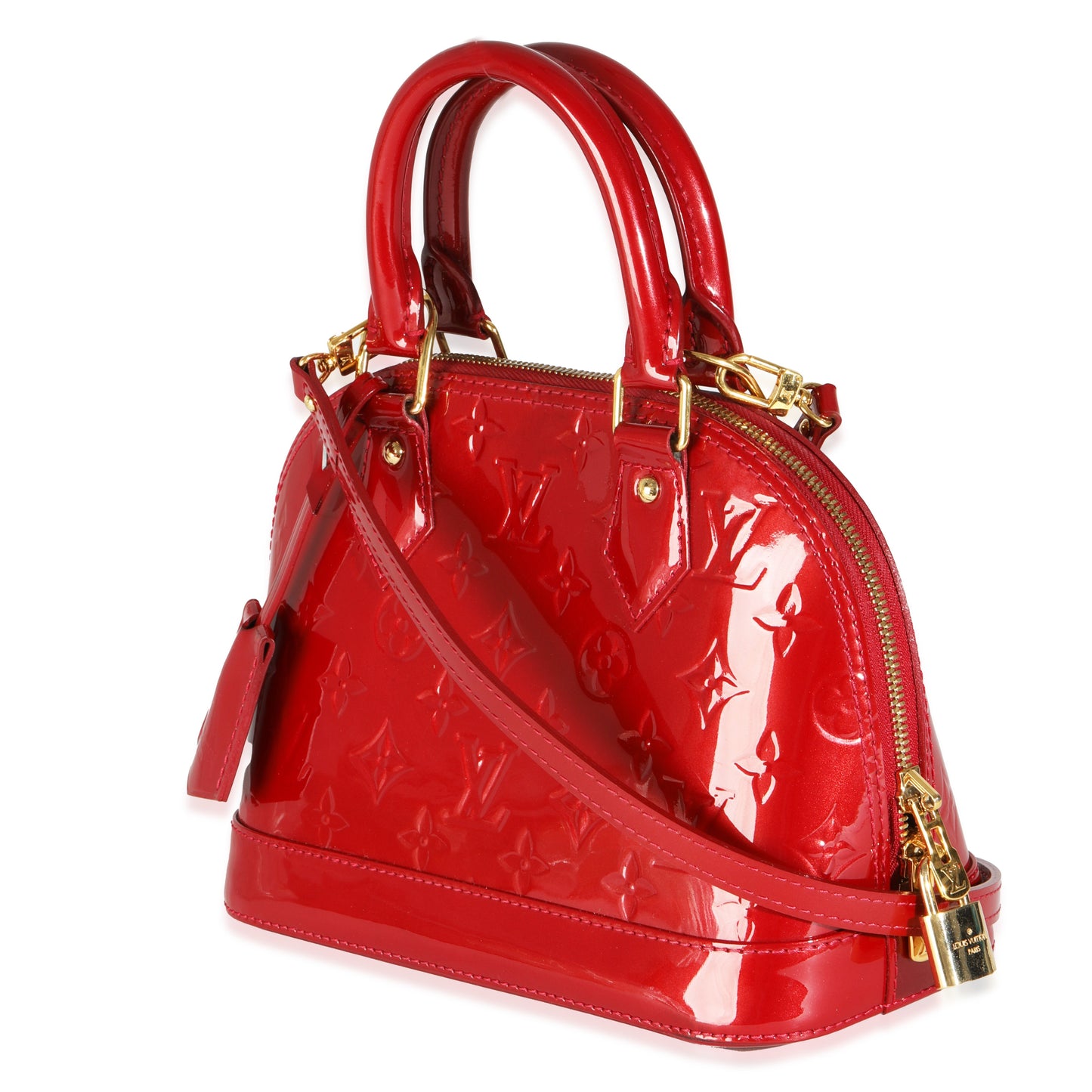 Louis Vuitton Cherry Vernis Alma BB Monogram Handbag