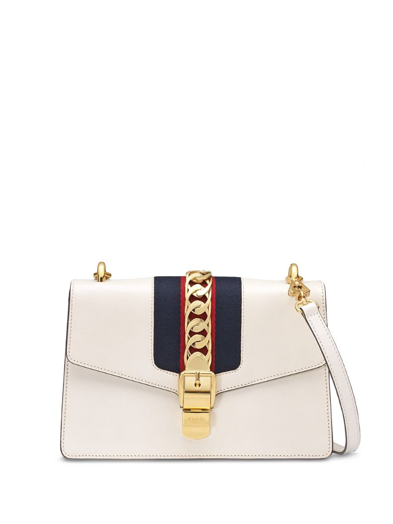 Gucci - smalll Sylvie shoulder bag - women - Leather/Microfibre - One Size - White