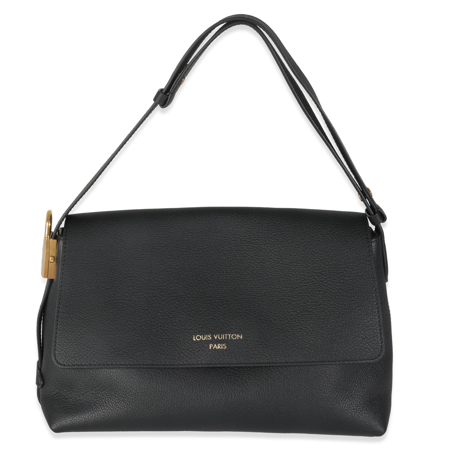 Louis Vuitton Grained Low Key Messenger Leather Calf Black Crossbody Bag