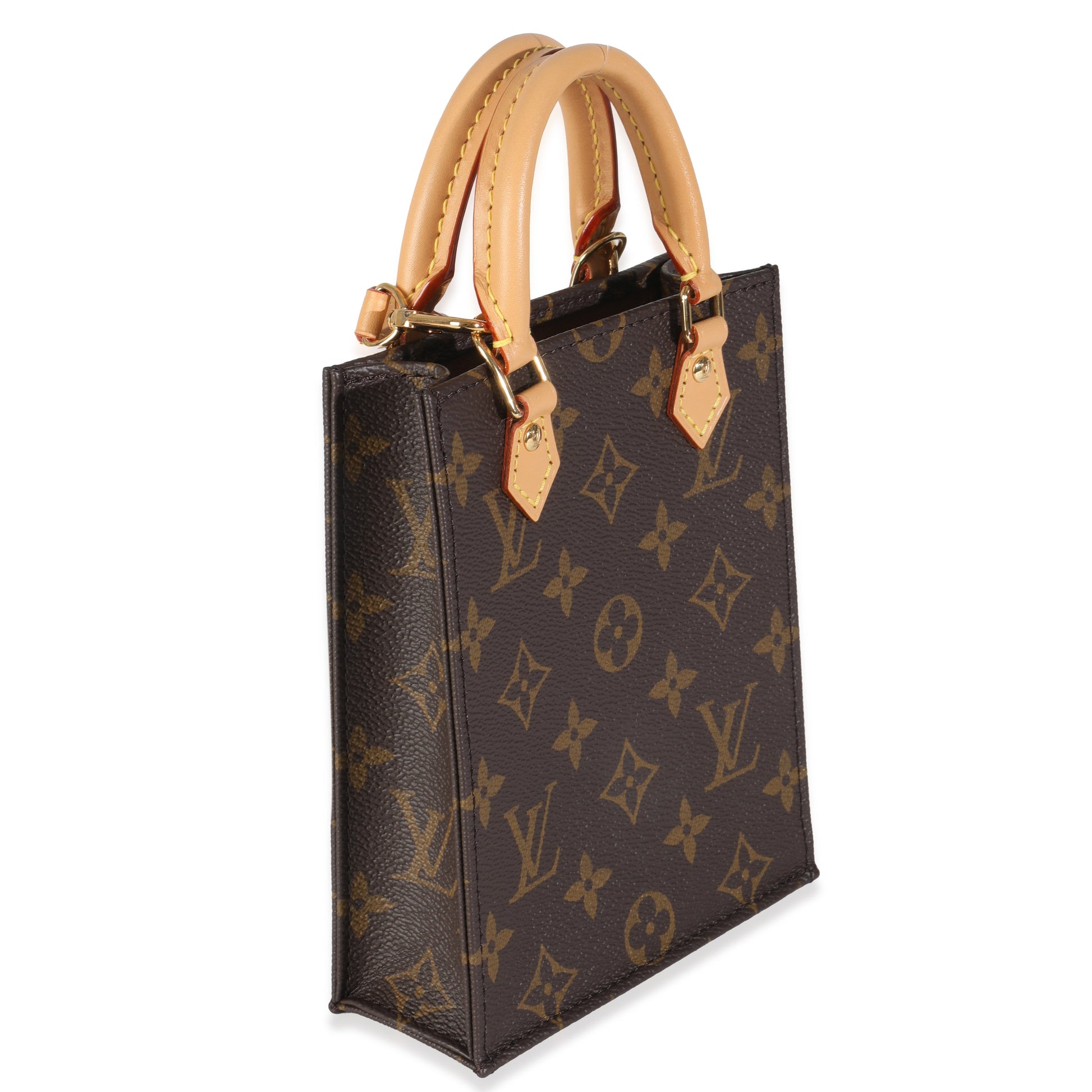 Louis Vuitton Petit Sac Plat Monogram Canvas Handbag
