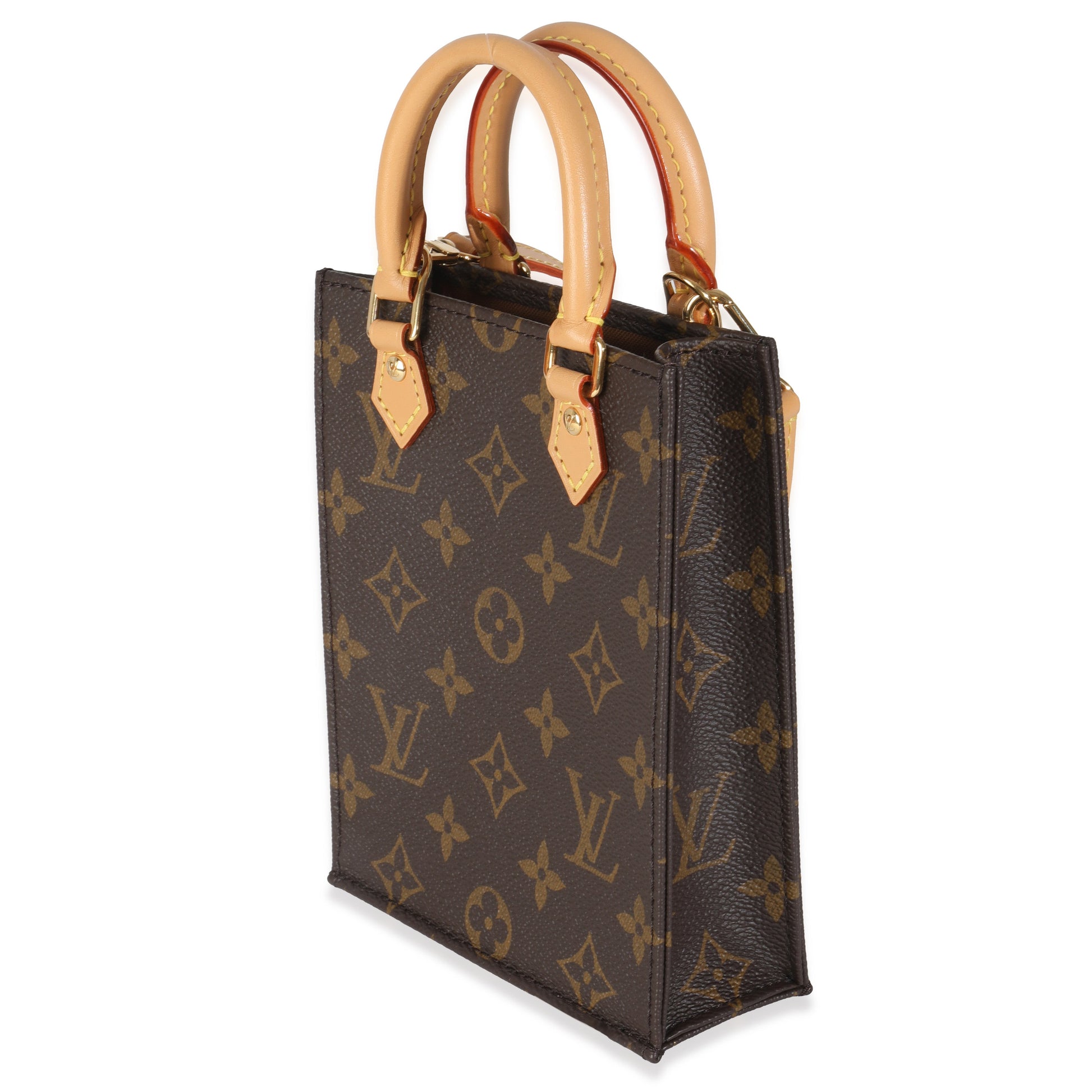 Louis Vuitton Petit Sac Plat Monogram Canvas Handbag