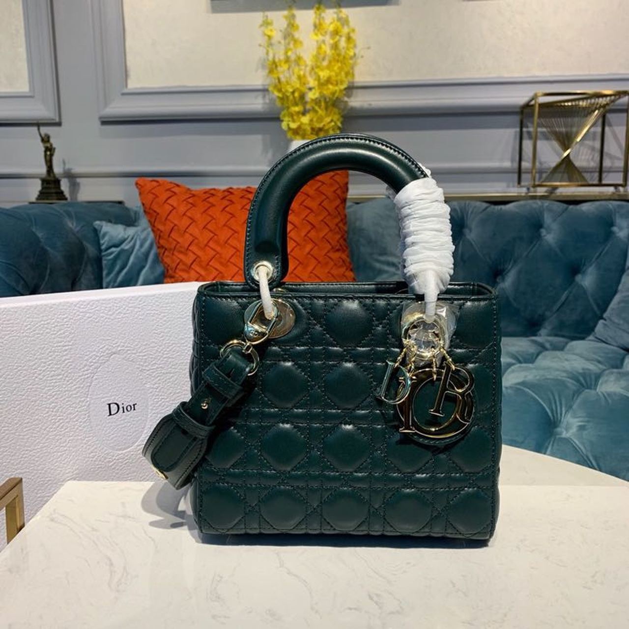 Lady Toned Hardware Forest Cd Green Gold Small Travel Bag