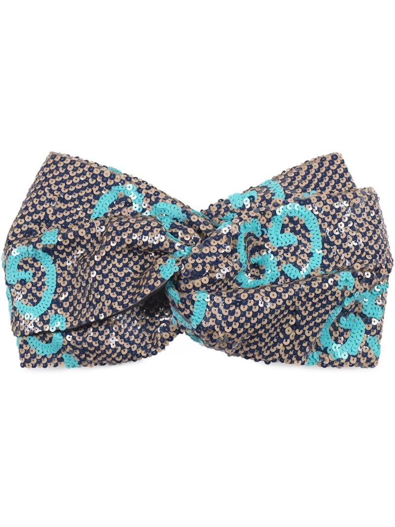 Gucci - GG sequin-embellished headband - women - Sequin - S - Blue