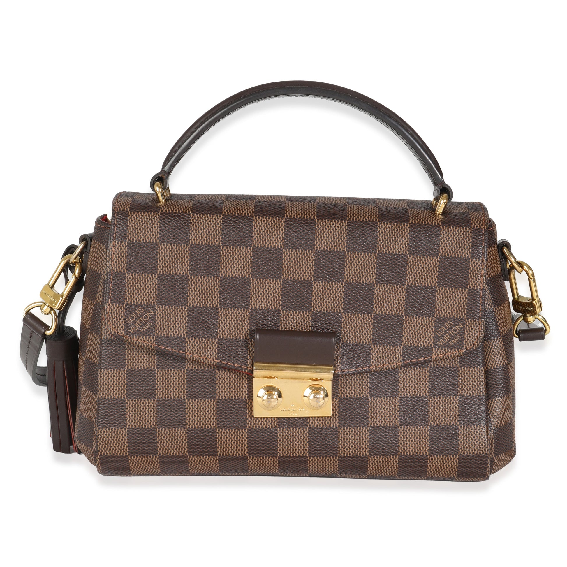 Louis Vuitton Damier Ebene Croisette Canvas Handbag Canvas Croisette