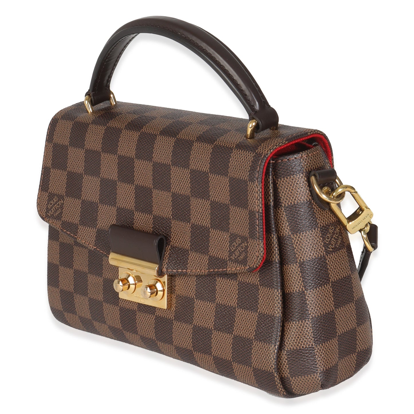 Louis Vuitton Damier Ebene Croisette Canvas Handbag Canvas Croisette