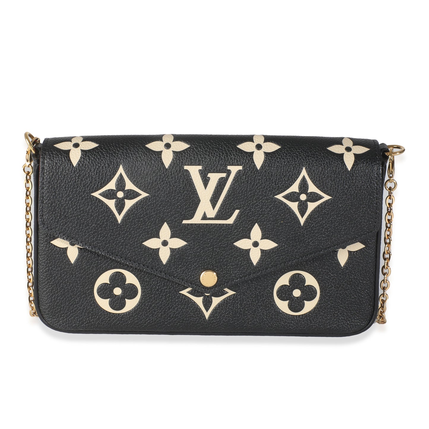 Louis Vuitton Empreinte Giant Felicie Pochette Monogram Black Beige Clutch Bag