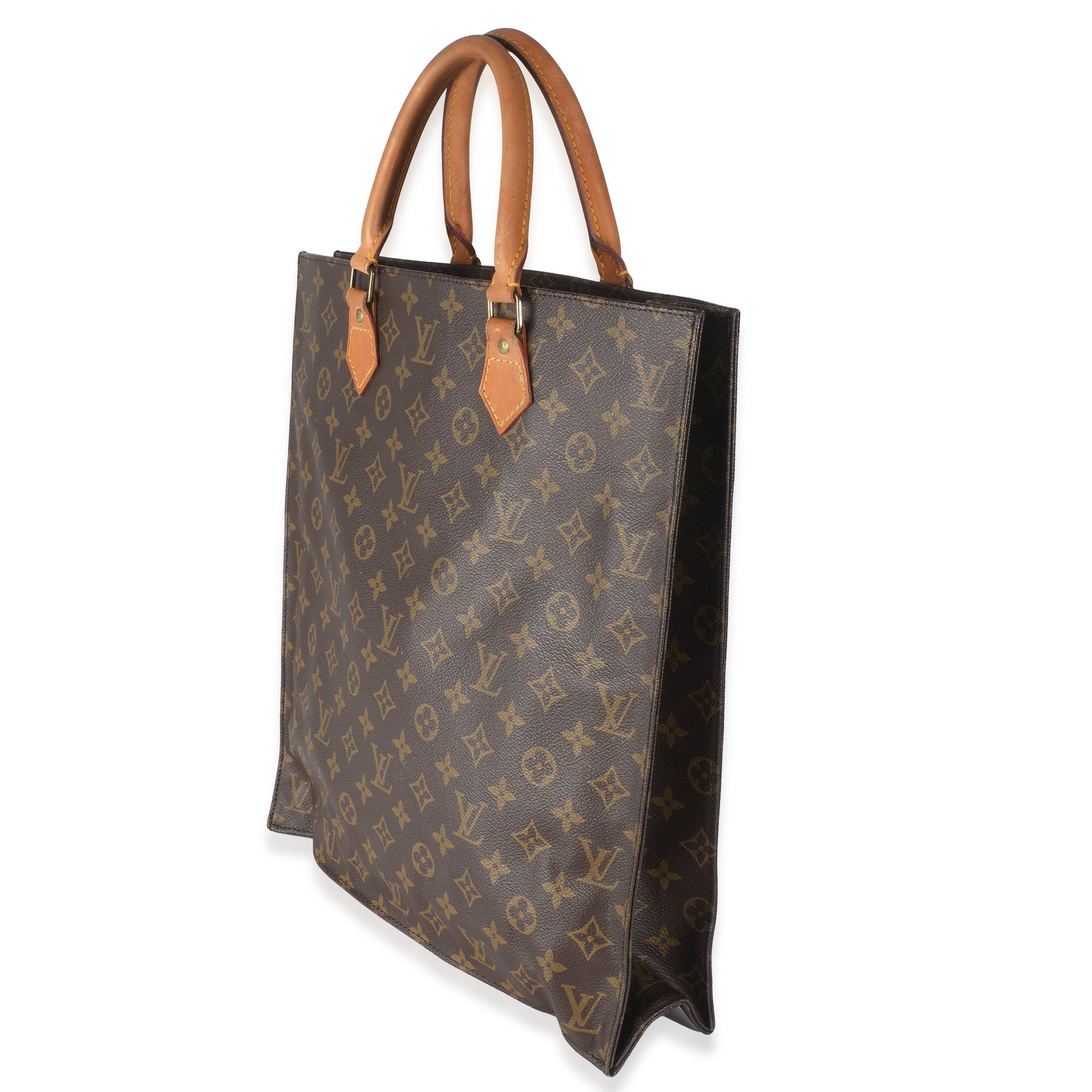 Louis Vuitton Sac Plat Monogram Canvas Handbag