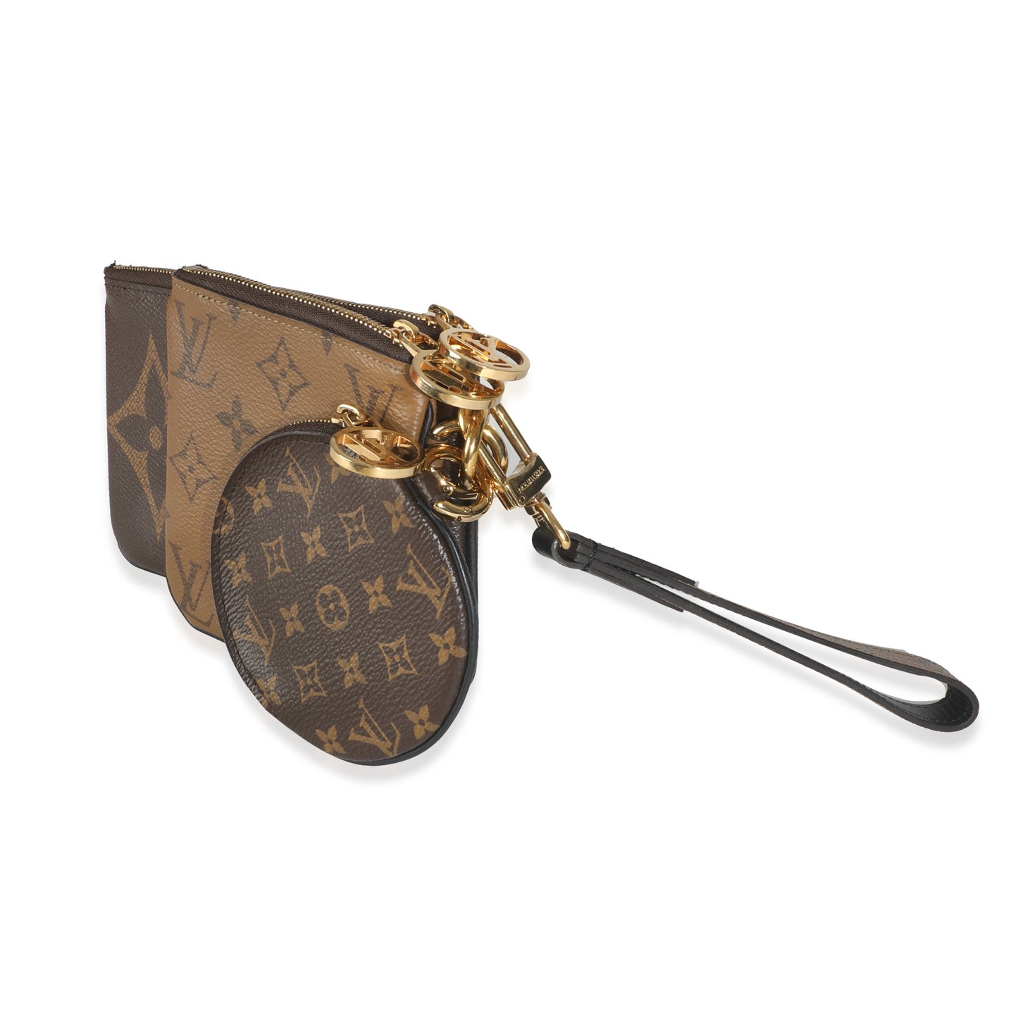 Louis Vuitton Reverse Trio Pochette Monogram Canvas Clutch Bag