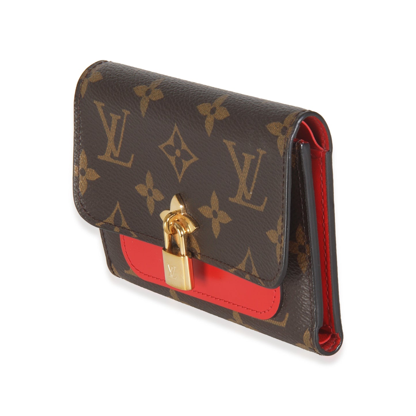 Louis Vuitton Flower Lock Compact Monogram Canvas Wallet Case