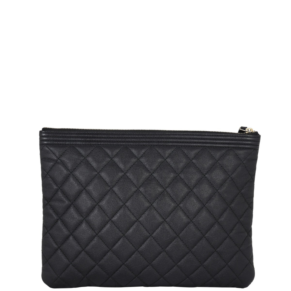 Chanel Boy O-Case Diamond Handbag Black
