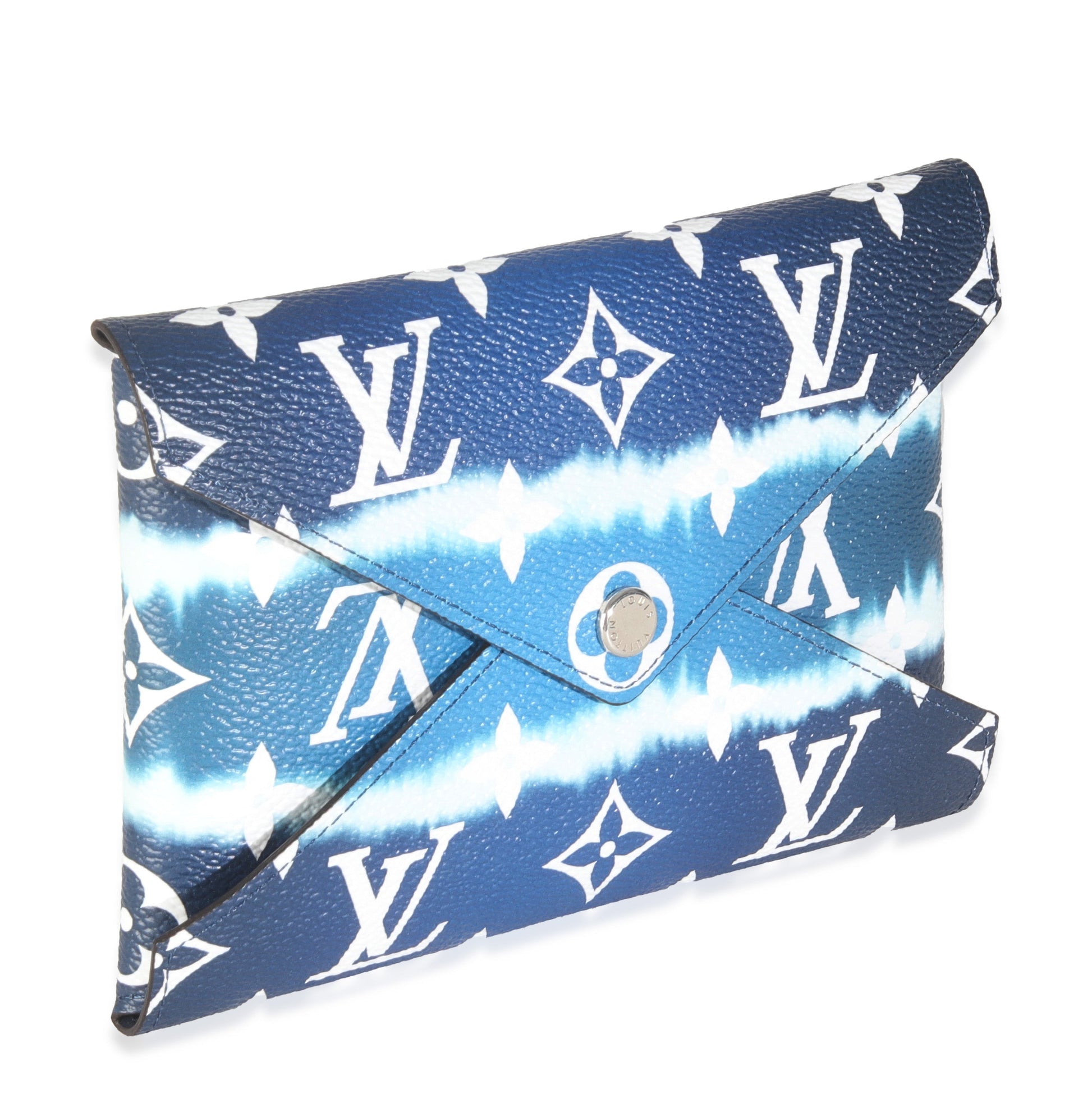 Louis Vuitton Escale Kirigami Pochette Insert Monogram Canvas Blue Medium Clutch Bag