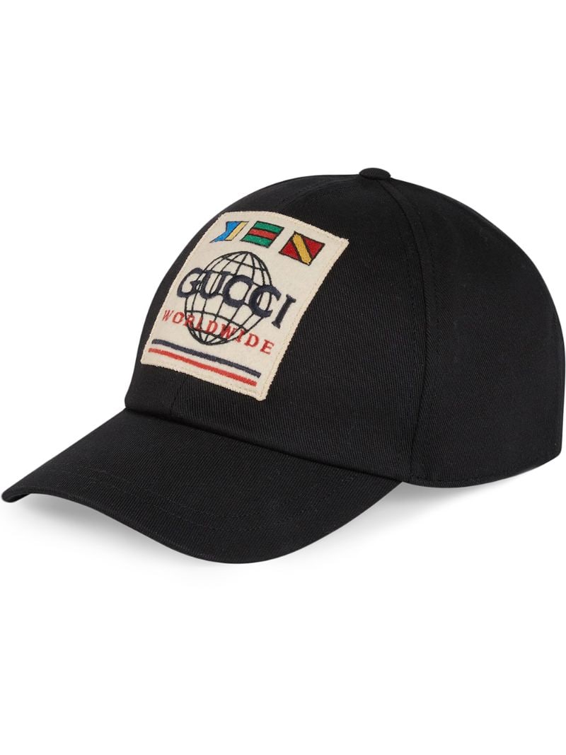 Gucci - Gucci Worldwide patch baseball hat - men - Canvas - S, M - Black