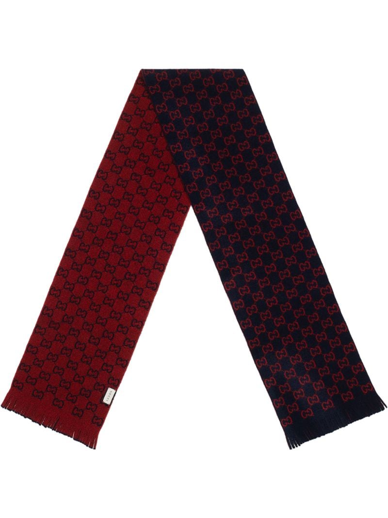 Gucci - GG fringed scarf - men - Wool - One Size - Blue