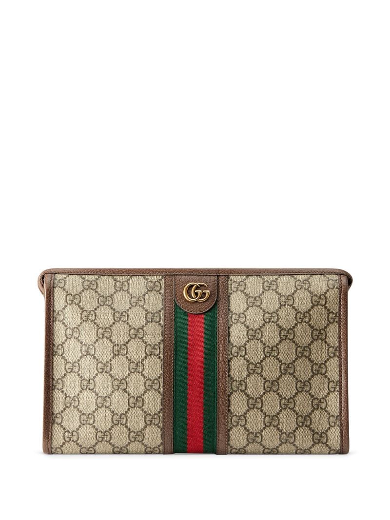 Gucci - Ophidia GG toiletry case - men - Silk/Cotton/Leather/metal - One Size - Brown