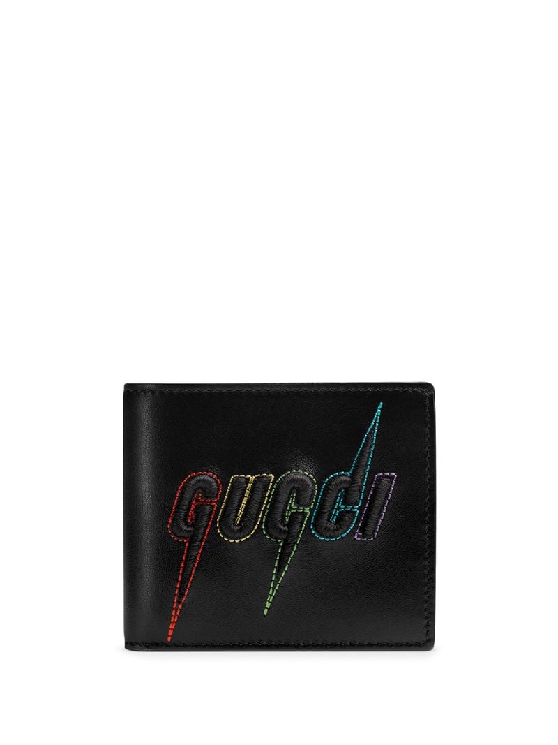 Gucci - Gucci Blade embroidered wallet - men - Silk/Leather - One Size - Black