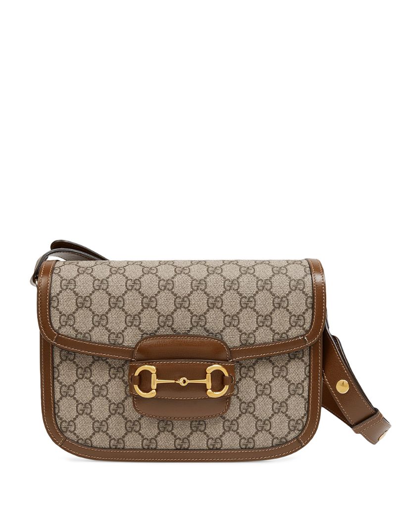 Gucci - Gucci 1955 Horsebit shoulder bag - women - Canvas/Leather/metal/Microfibre - One Size - Brown