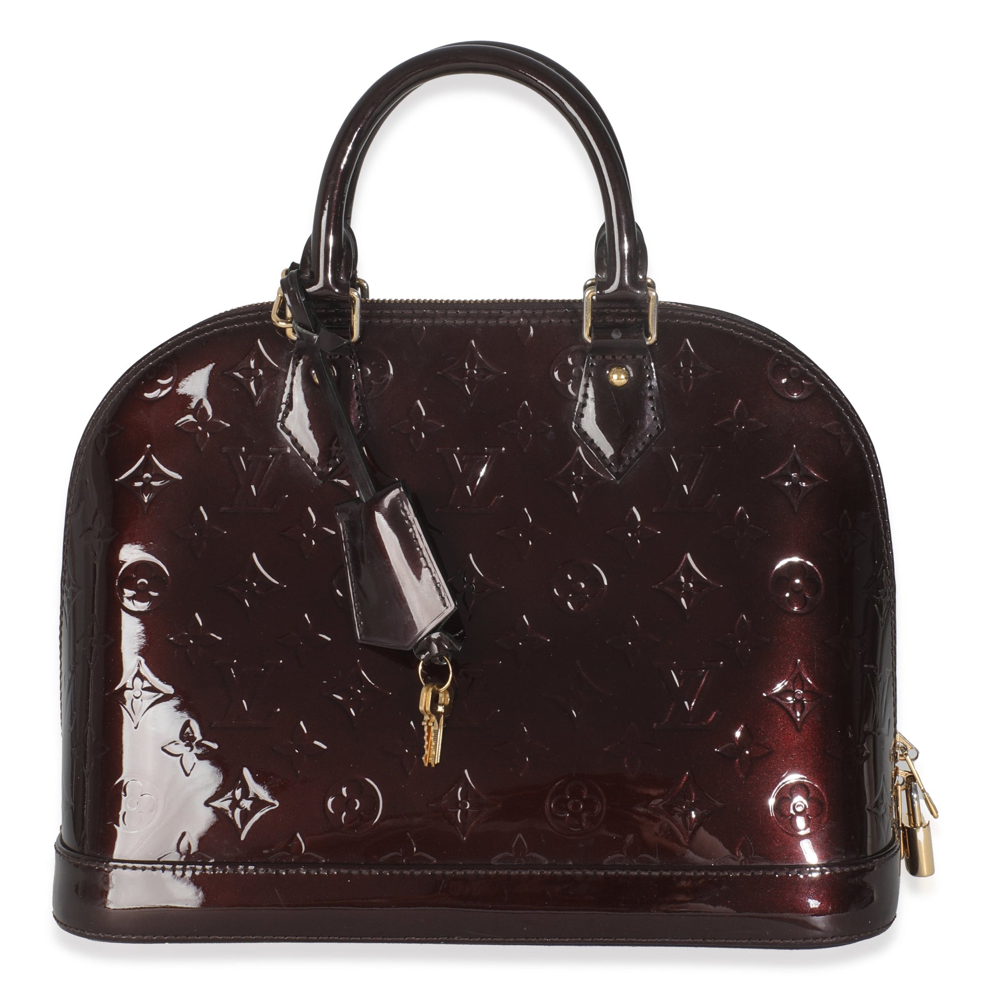 Louis Vuitton Amarante Vernis Alma PM Monogram Handbag