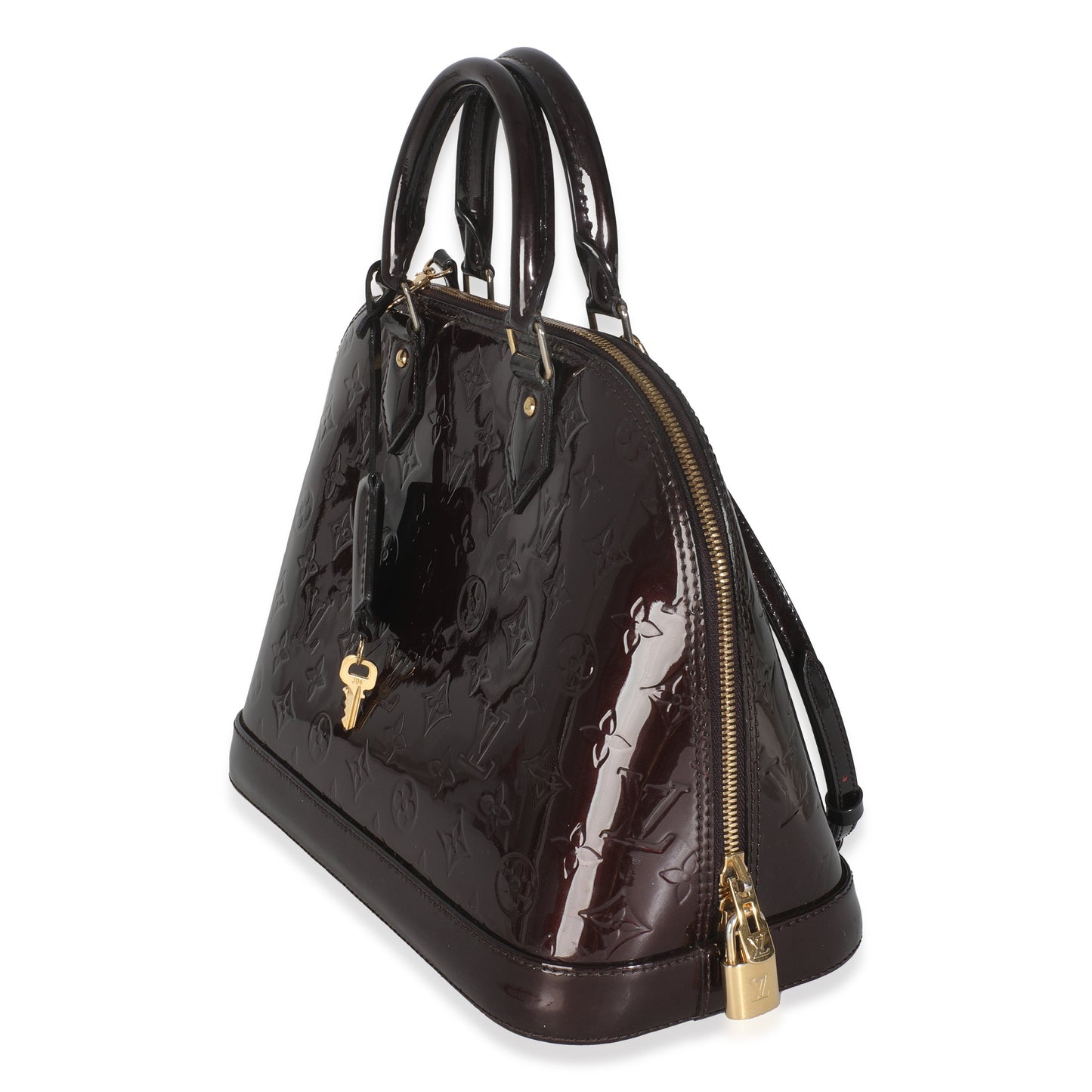 Louis Vuitton Amarante Vernis Alma PM Monogram Handbag
