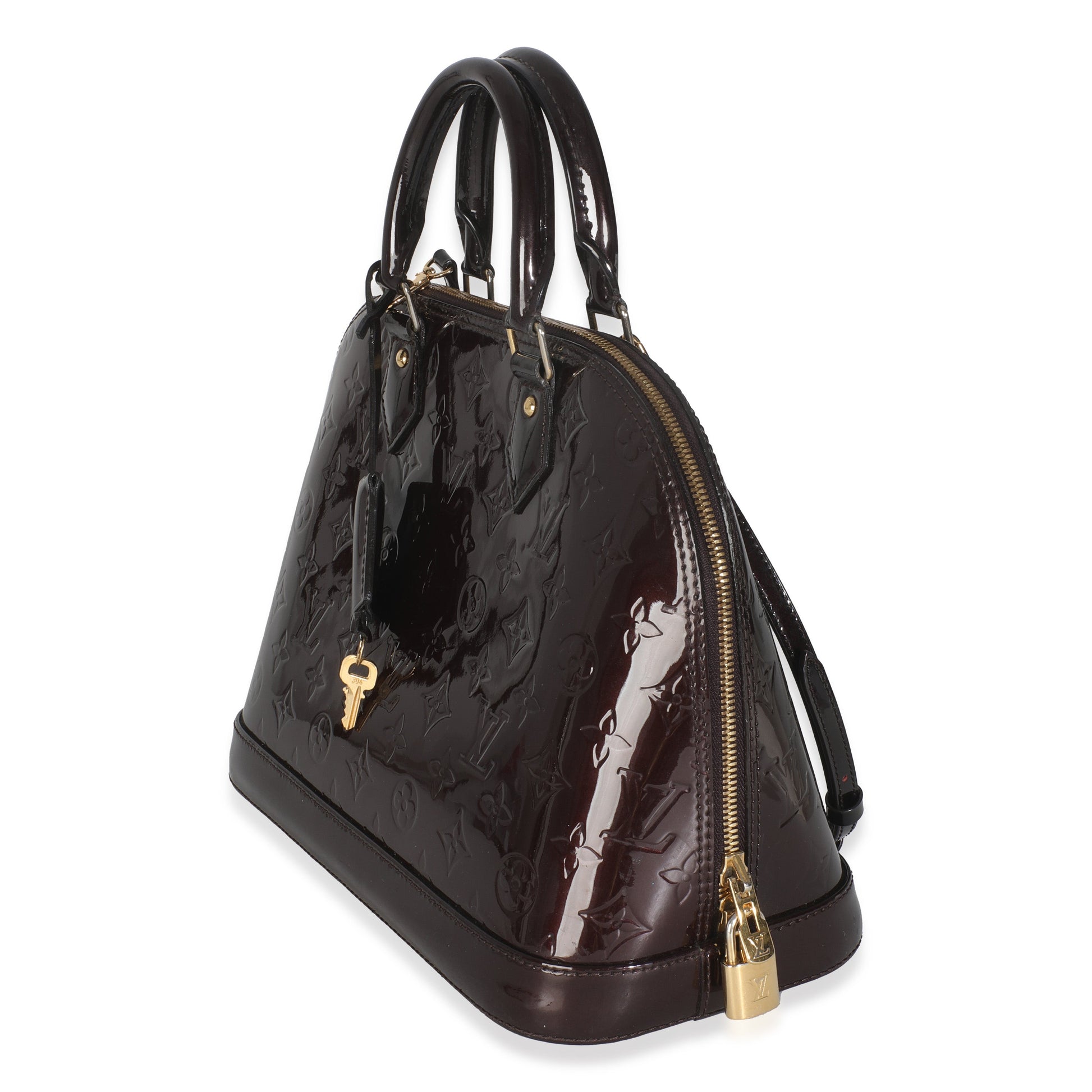 Louis Vuitton Amarante Vernis Alma PM Monogram Handbag