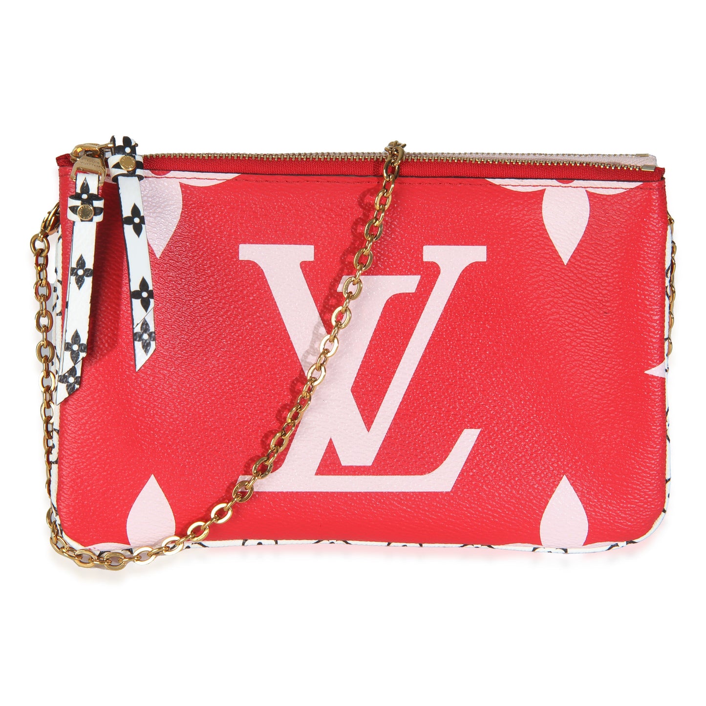 Louis Vuitton Rouge Giant Double Zip Pochette Monogram Canvas Clutch Bag