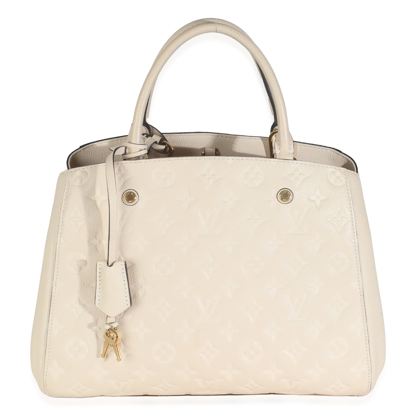 Louis Vuitton Creme Empreinte Montaigne MM Monogram Handbag