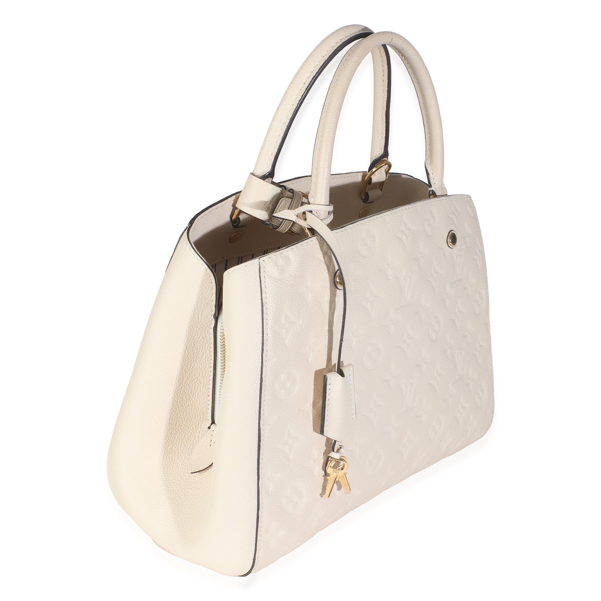 Louis Vuitton Creme Empreinte Montaigne MM Monogram Handbag