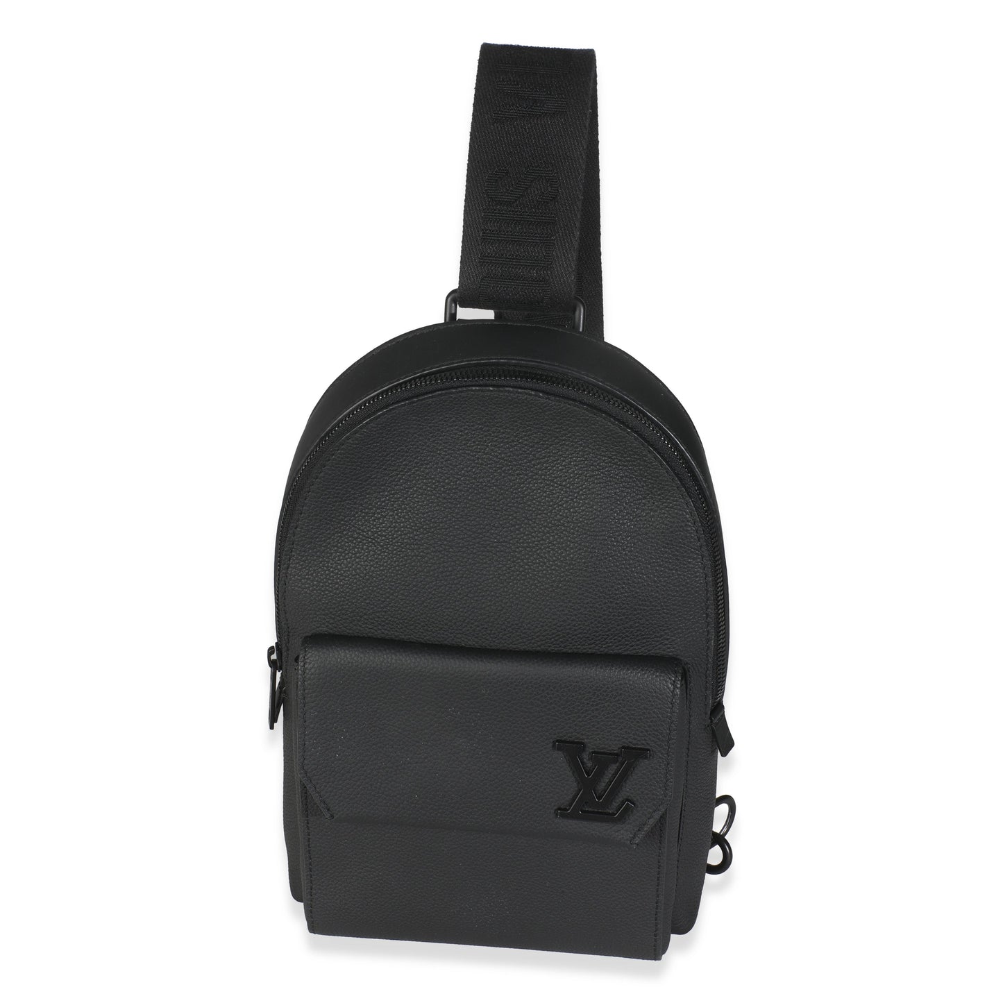 Louis Vuitton Grained Cowhide Aerogram Pilot Slingbag Black Crossbody Bag