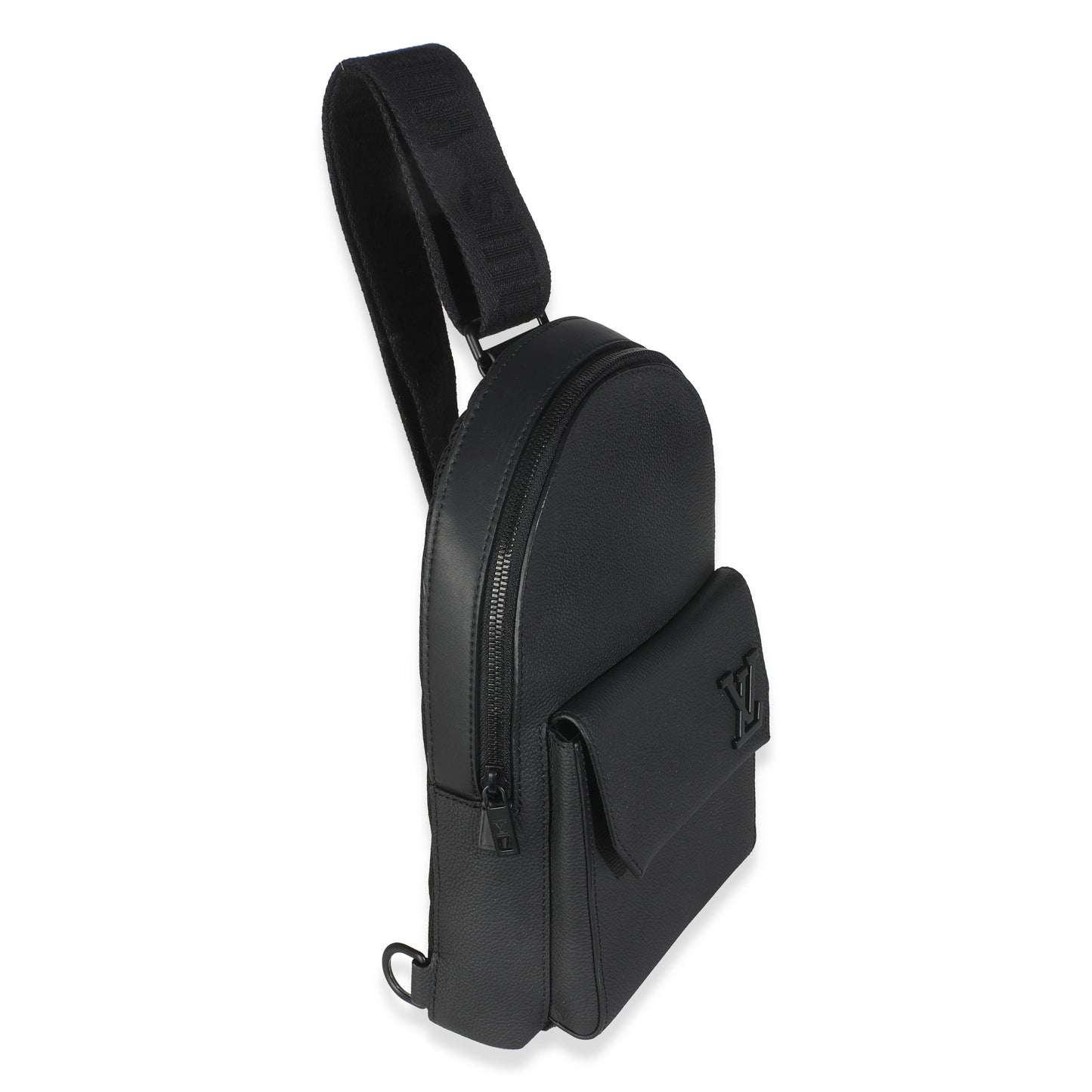 Louis Vuitton Grained Cowhide Aerogram Pilot Slingbag Black Crossbody Bag