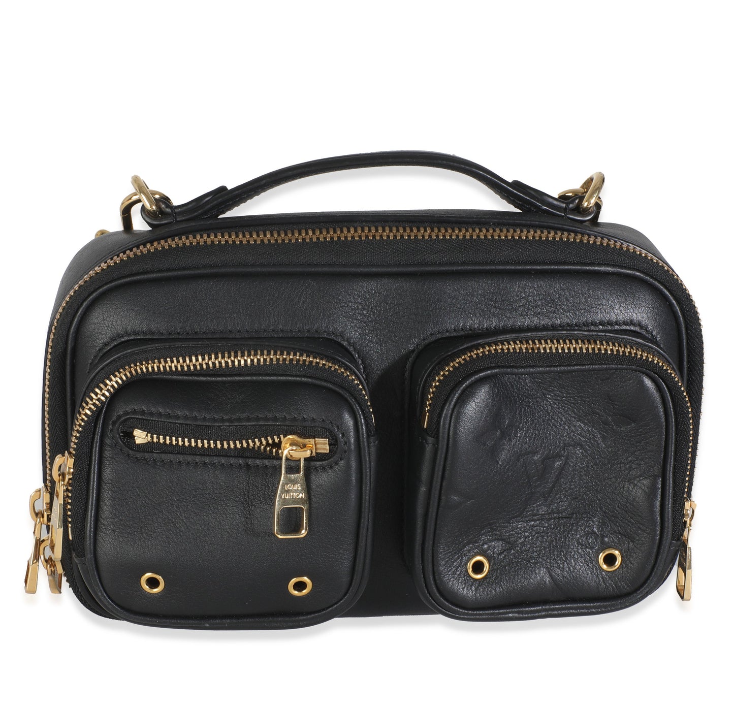 Louis Vuitton Embossed Utility Monogram Calfskin Black Crossbody Bag