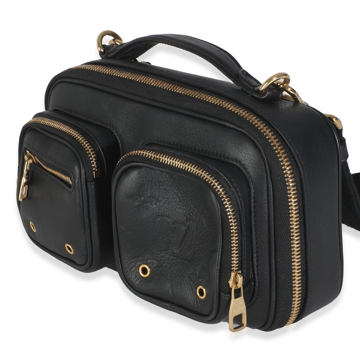 Louis Vuitton Embossed Utility Monogram Calfskin Black Crossbody Bag