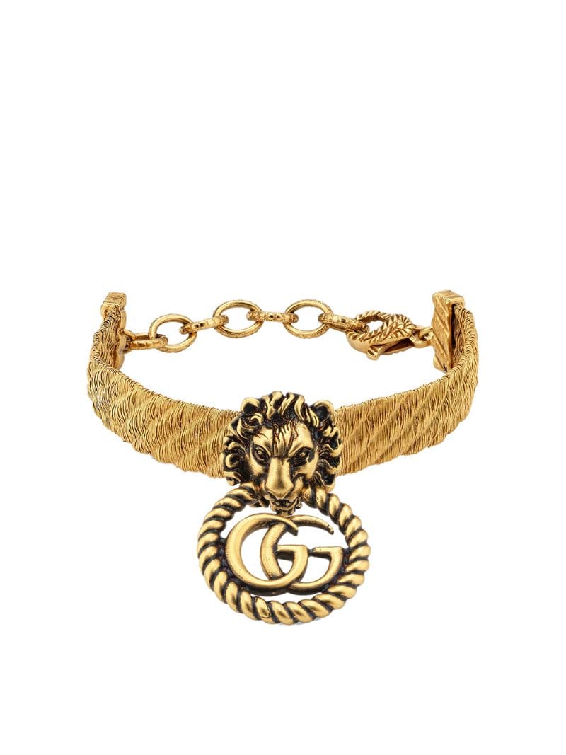 Gucci - Lion head bracelet - women - metal - One Size - GOLD