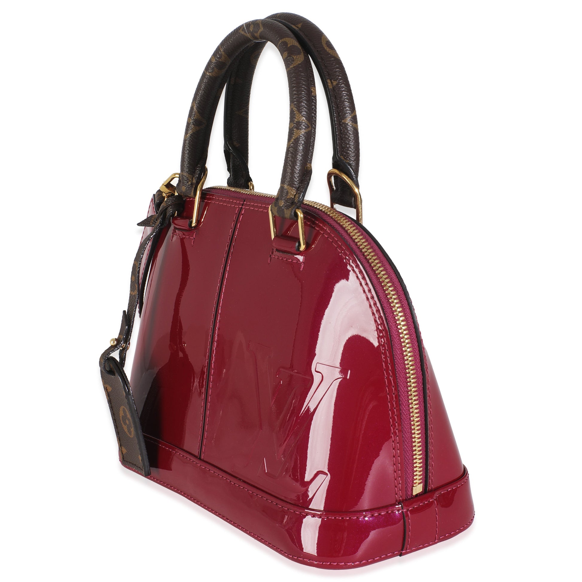 Louis Vuitton Magenta Vernis Alma BB Monogram Handbag